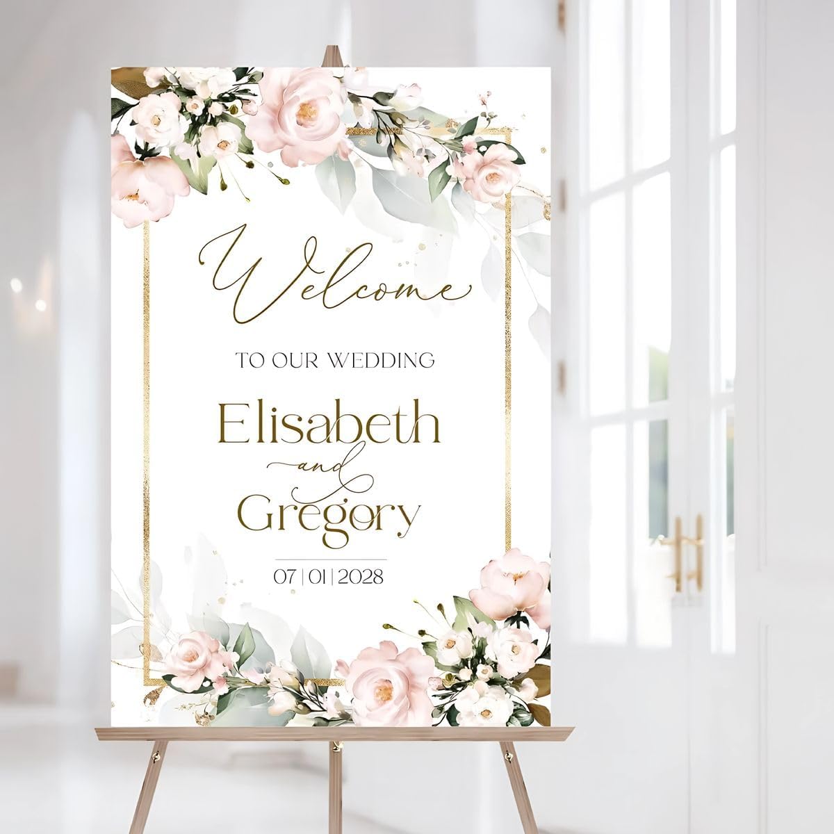 Wedding Welcome Sign Blush Pink, Blush Wedding Welcome Board