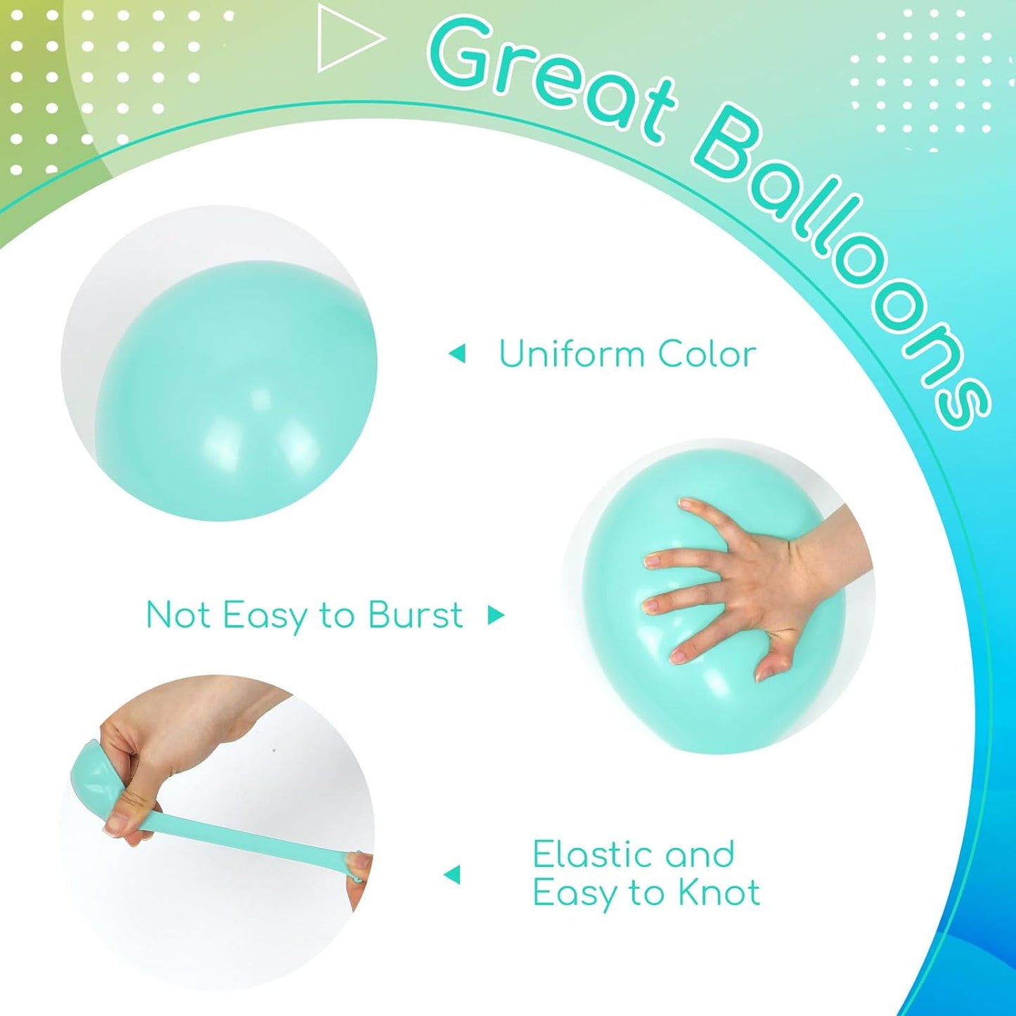 60pcs Blue and Green Balloons 12inch, Navy Blue Lime Green Teal White Confetti Balloons for Dinosaur Baby Shower Birthday Party Decorations