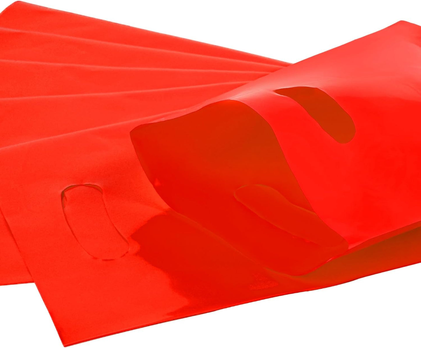 Red 100 PCS Small Gift Bags, 6"x8" Goodie Party Favor Bags with Handle, Treat Retail Pouches for Kids Birthday, Christmas, Small Business