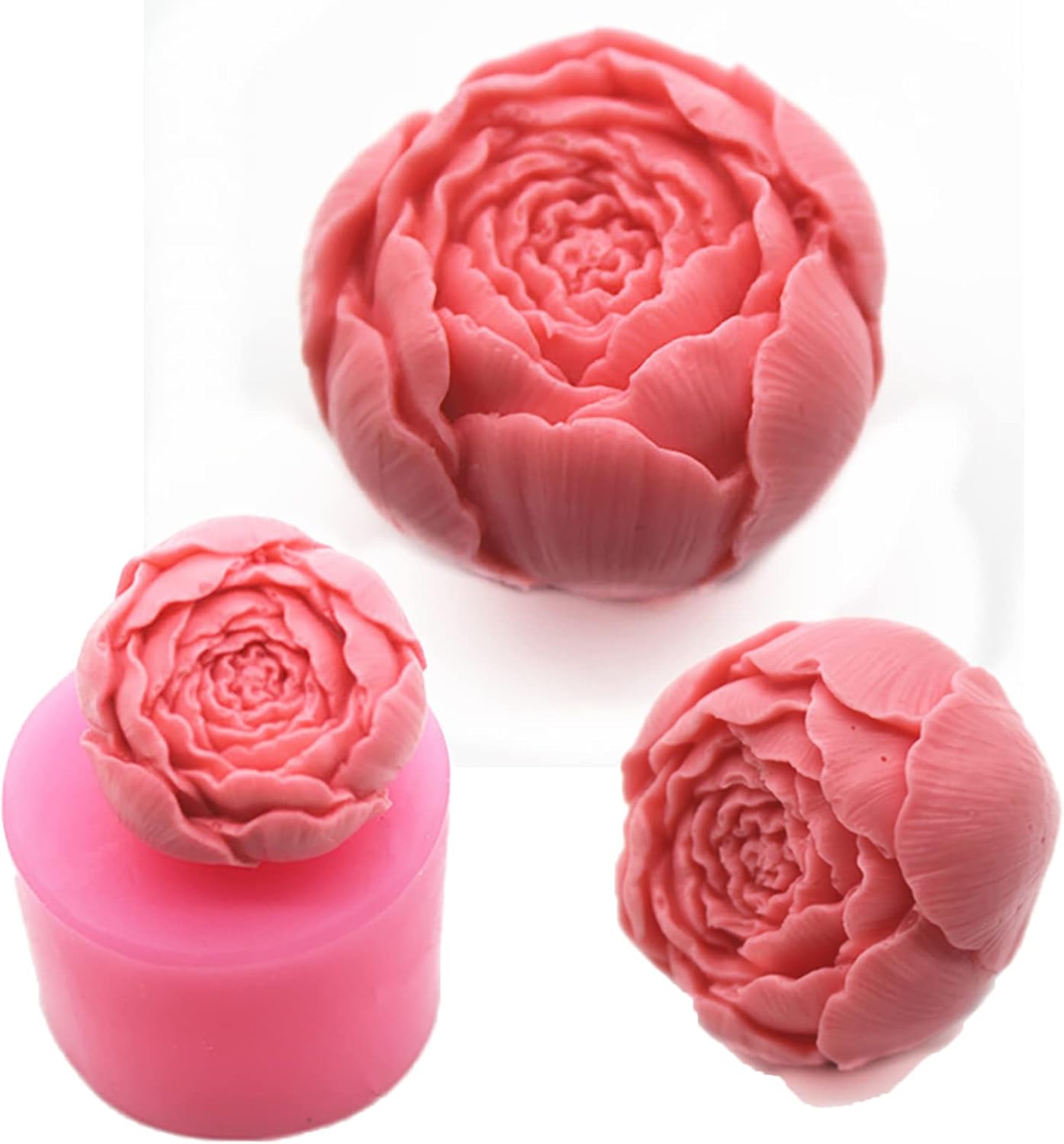 Rose & Peony Silicone Mold Set - Resin & Soap Mold for Candle & Cake Decoration