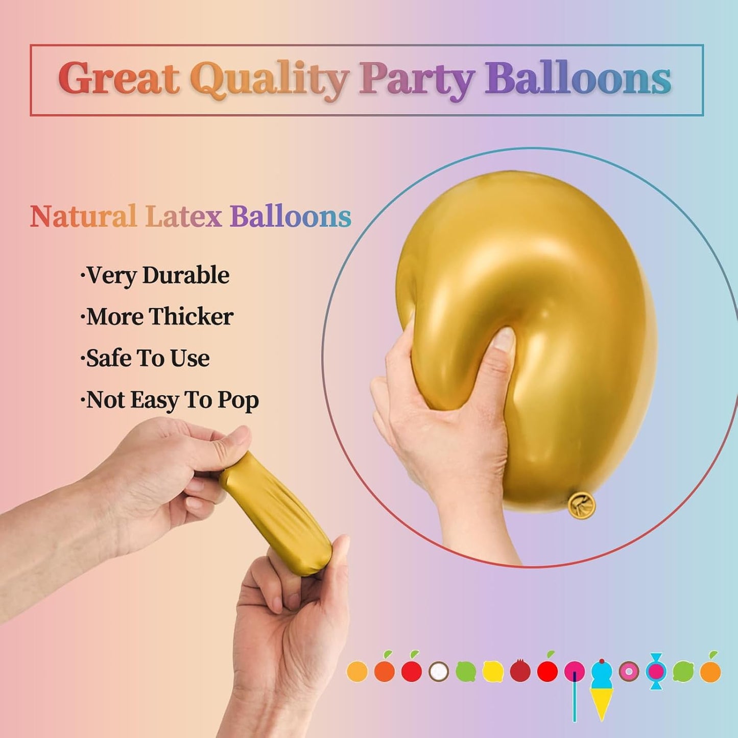 110pcs Metallic Multi Balloons, Metallic Color Latex Balloons 12 inch, Multi Balloon for Birthday Party Baby Shower Wedding(with 2 Ribbons).