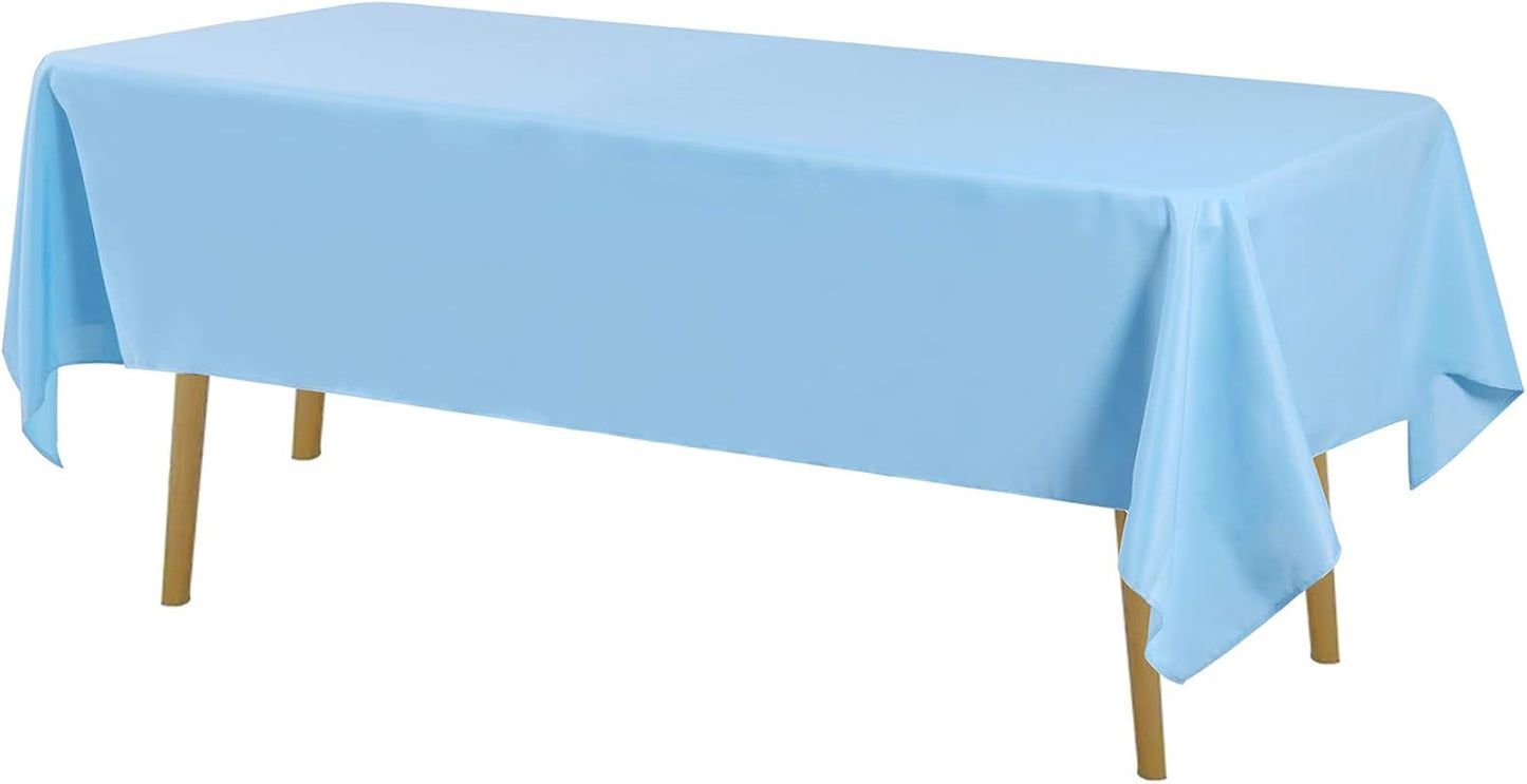 Rectangle Tablecloth 60x120 inch Washable Polyester Fabric Table Cloth for Wedding Party Dining Banquet Decoration（60x120, Blue Mist）