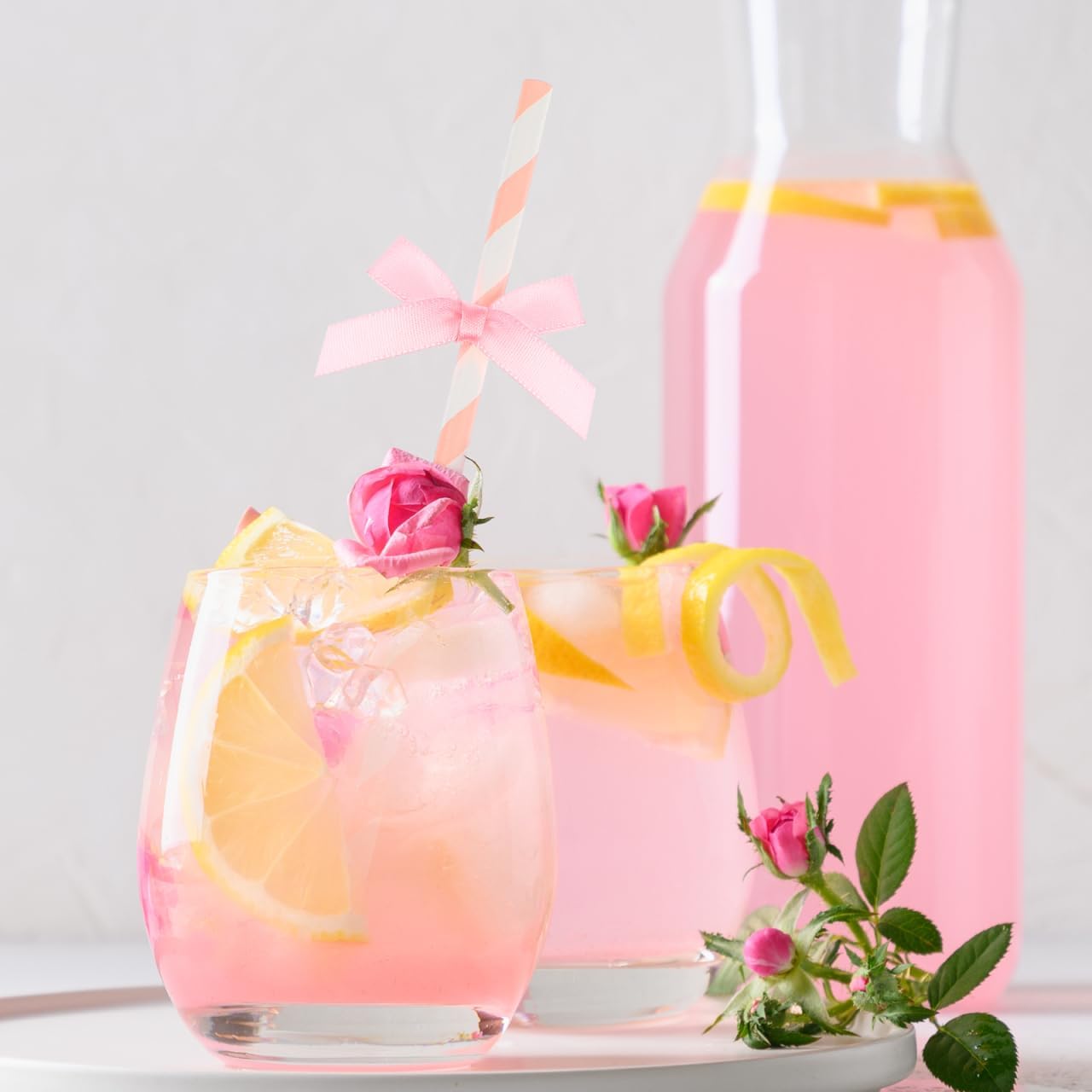 Gadpiparty 60pcs Paper Drinking Straws Disposable Bow Ties Decorative Cocktail Drinking Straws for Christmas Birthday Shower Wedding Holiday Party Pink