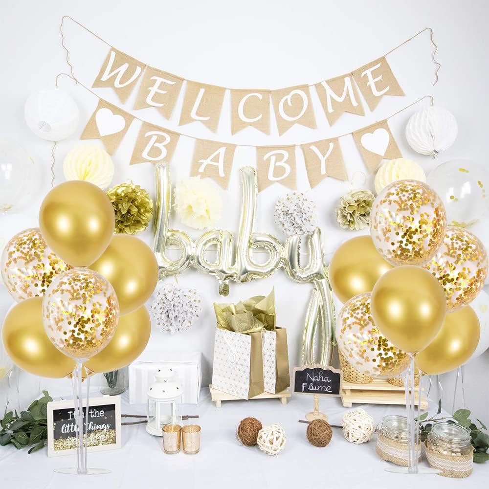 TONIFUL Inflatable Toys 6 Balloon Centerpieces with Gold Balloon Stand Kit for 2025 Graduation,Anniversary,Table Party Decorations,30th 40th 50th 60th 70th 80th Birthday Decorations New Years 2025