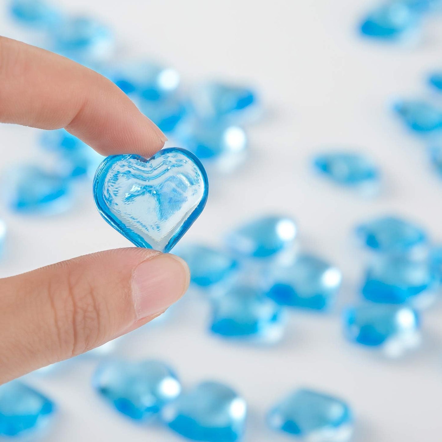 Acrylic Hearts Shaped Crystals Gems Light Royal Blue for Table Scatter, Valentine's Day, Wedding, Artwork, Birthday Party Decoration, Favor Vase Filler (150 Pieces)
