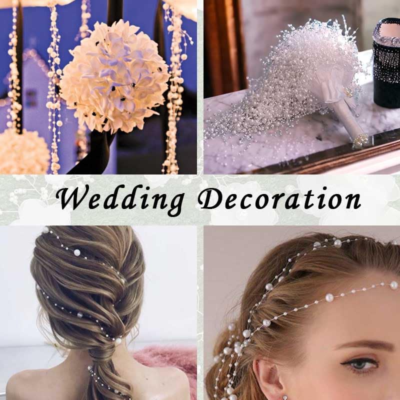 50pcs Pearls String Beads of Pearls, 10+5mm Bright Gold Artificial Pearl String for Floating Candles Centerpieces, Vase Filler, Wedding Centerpiece Christmas Party Decor