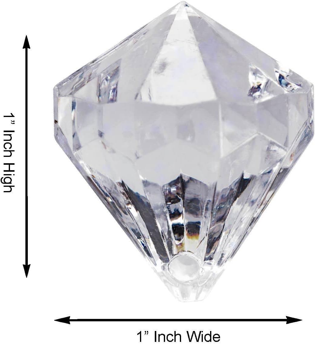 Super Z Outlet Acrylic Clear Ice Rock Diamond Crystals Treasure Gems for Table Scatters, Vase Fillers, Event, Wedding, Arts & Crafts, Birthday Decoration Favor (60 Pieces)