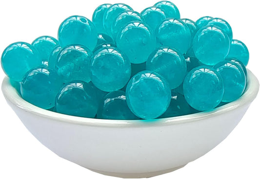 Stone Beads 10mm 60pcs Lake Blue Chalcedony Beads Round Loose Gemstones Beads for Bracelet Necklace Jewelry Making (10mm, 61017 Lake Blue Chalcedony)