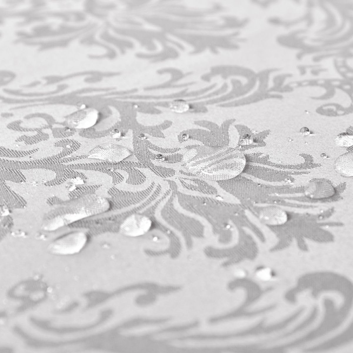 SASTYBALE Rectangle Tablecloth - 52 x 70 Inch Gray Damask Table Cloth Jacquard Design Spill Proof Wrinkle Resistant Waterproof Soft Polyester Oblong Table Cover for Kitchen Parties Tabletop