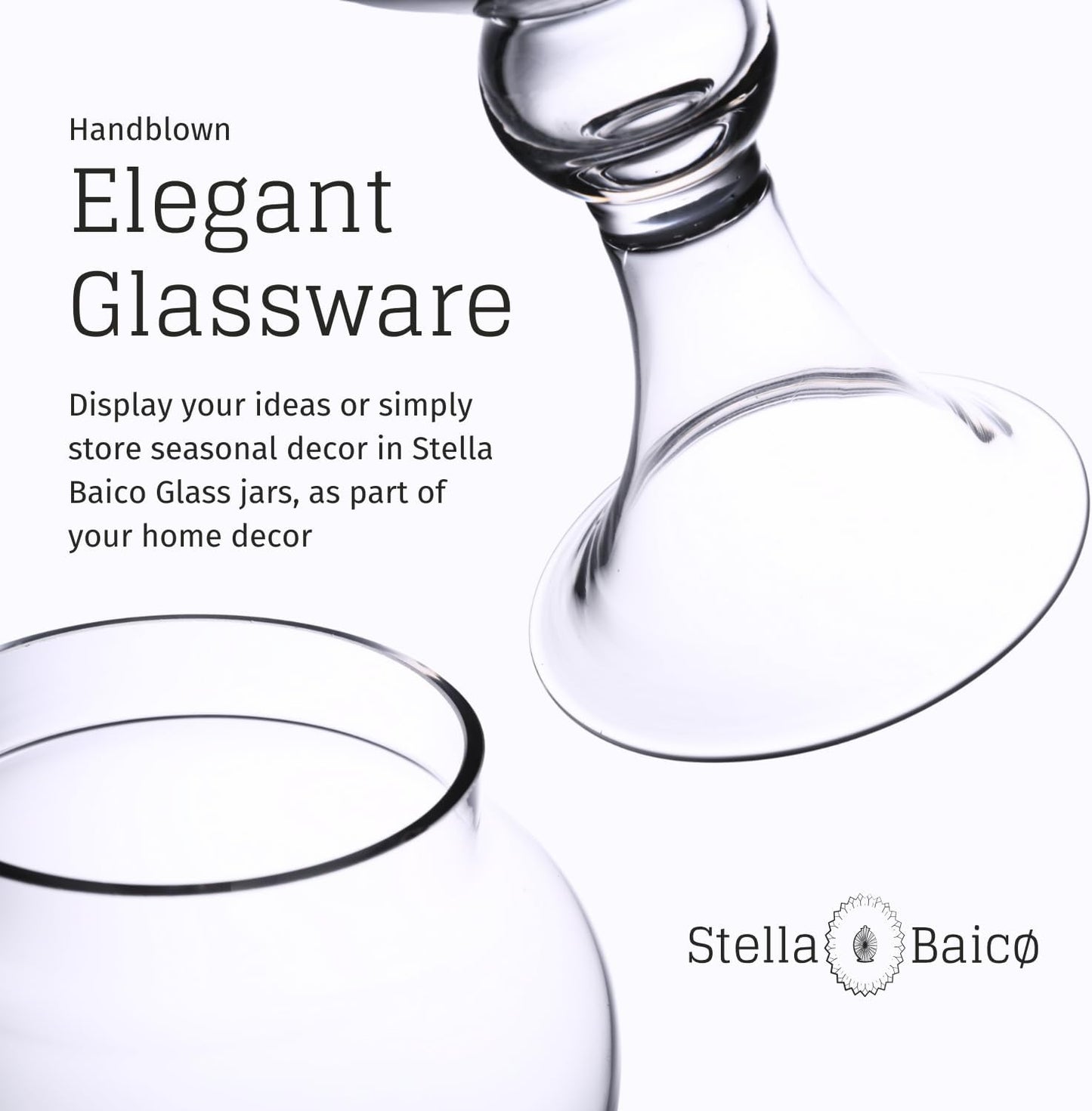 Large Glass Apothecary Jars with Lid, Clear Candy Jar for Candy Buffet, Fancy Decorative Glass Jar for Party, Wedding and Display, Tall Glass Candy Containers (Height: 16.5", Diameter: 6.5")