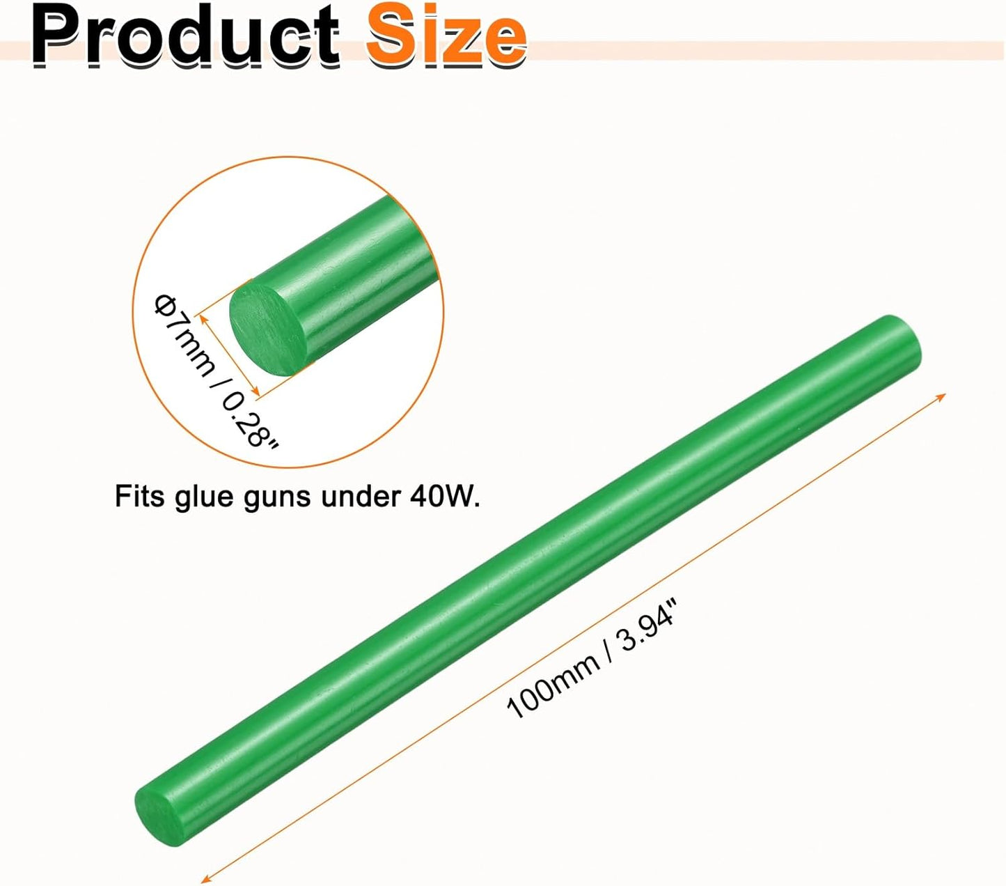 HARFINGTON 10pcs Hot Glue Sticks 0.28" Dia x 3.94" Long EVA Mini Hot Melt Adhesive Glue Stick for Hot Melt Gun Wood Plastic Glass Flowers Fabrics Foam, Deep Green
