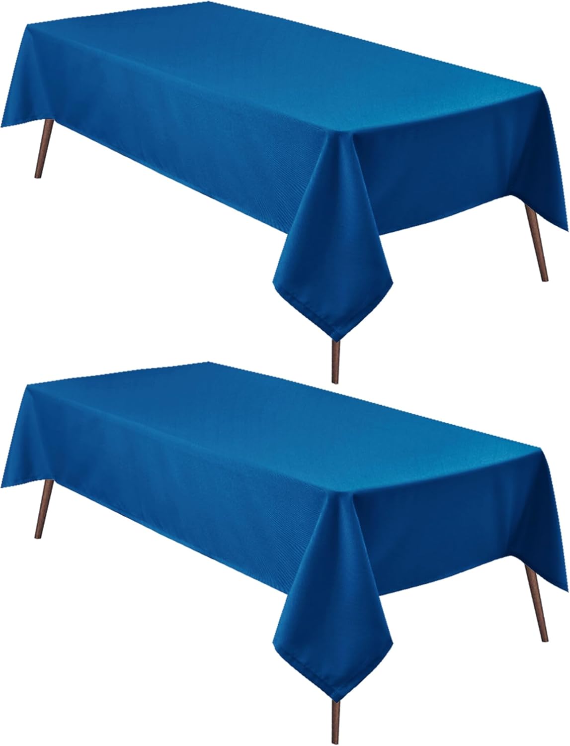Hiasan 2 Pieces Royal Blue Tablecloth Rectangle - Waterproof and Washable Fabric Table Cloth for Card Tables, 54 x 108 Inch