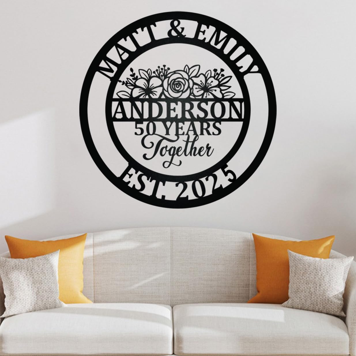 NAZENTI Personalized Metal Sign Wedding Gift For Couple, Wedding Gift, Family Name Sign, Outdoor Name, Anniversary, Home Decor, Front Door