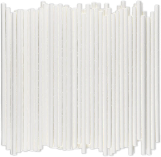 White Paper Drinking Straws Bulk, 1000 Counts, 7.75" Long, 0.24" Diameter - Restaurants and Bars Pack