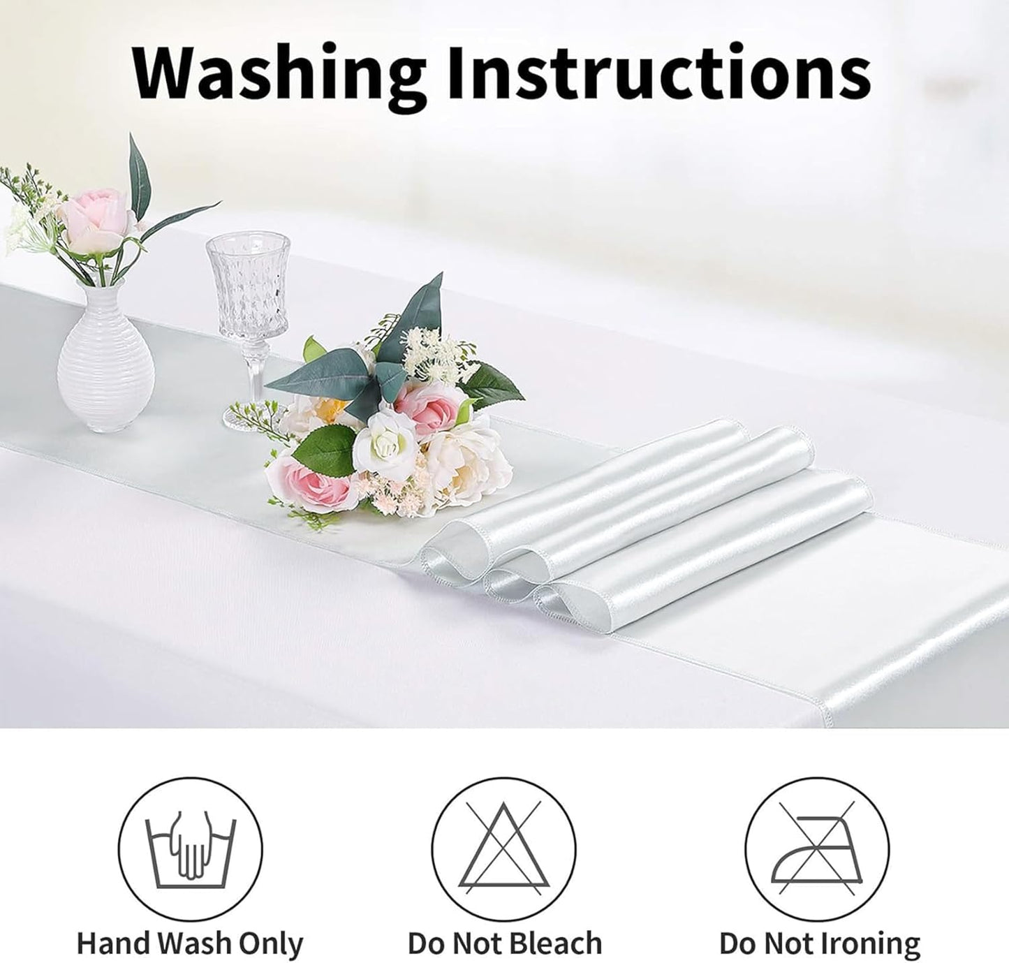 10-Pack Satin Table Runner Silver 12 x 108 inches Long, Table Runners for Wedding, Birthday Parties, Banquets Decorations（10 Pack, 12x108 Inch, Silver）