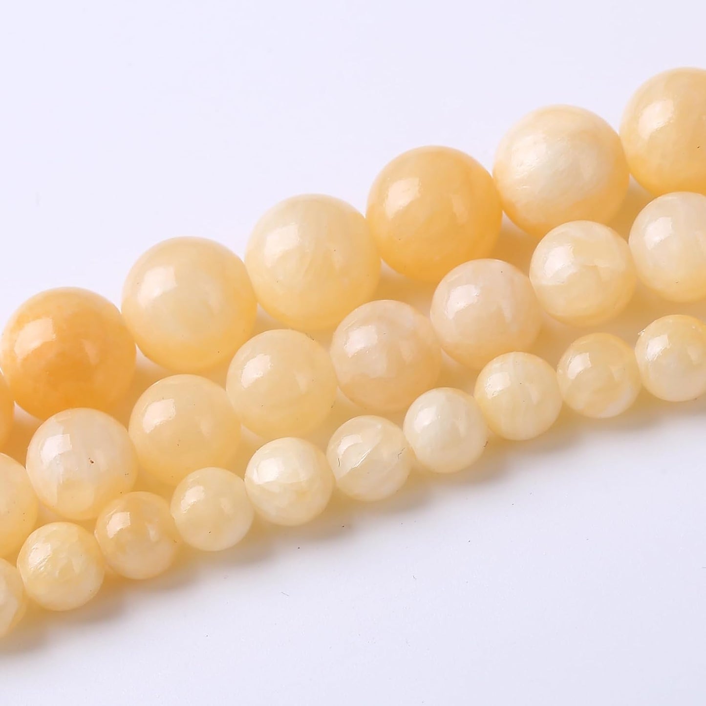 Rice Topaz Stone Beads Gemstone Round Crystal Energy Jade Beads Stone Beads for Jewelry Making DIY Bracelet Necklace Jewelry Making 1 Strand 15.5inch 35PCS 10MM