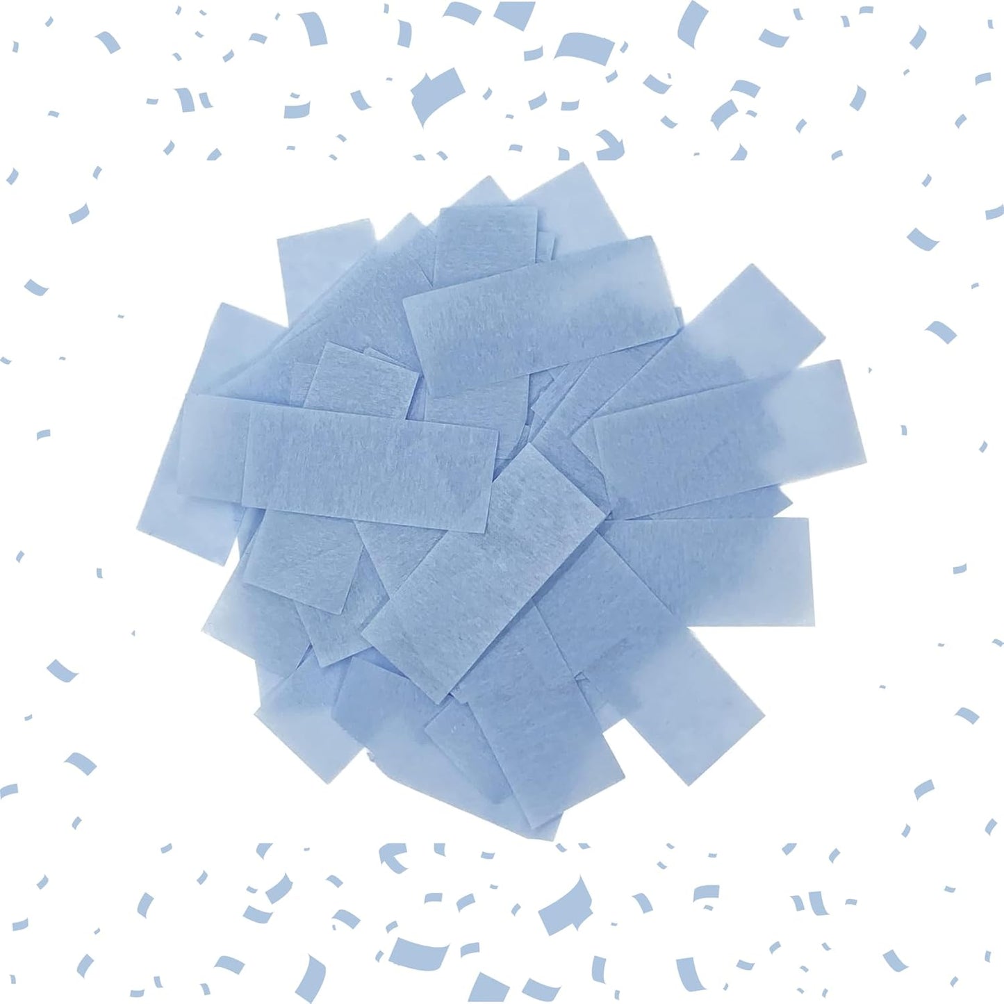 Baby Blue Biodegradable Confetti - Rectangular Fluttering Tissue Paper Confetti for Cannon and Launcher use – Gender Reveal Confeti, Wedding, Parties and Live Events - 1 lb, 16 oz
