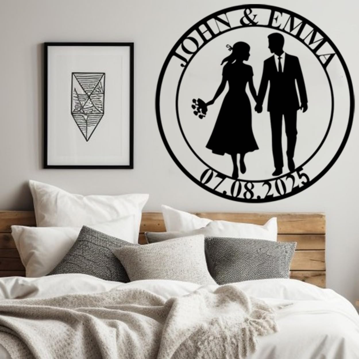 NAZENTI Personalized Metal Sign Gift, Wedding Gift, Family Name Sign, Outdoor Name, Anniversary, Home Decor, Front Door