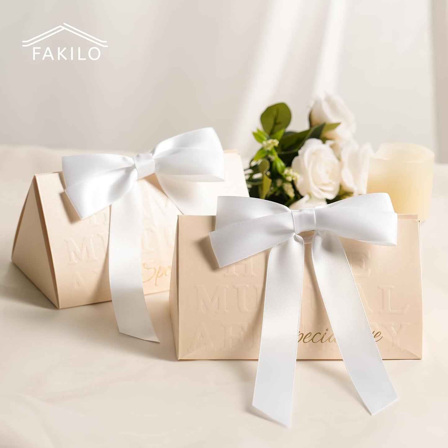 White Bows for Gift Wrapping, 5'' X 7'' Satin Gift Bows for Birthday, Wedding, Party, 30 Pcs