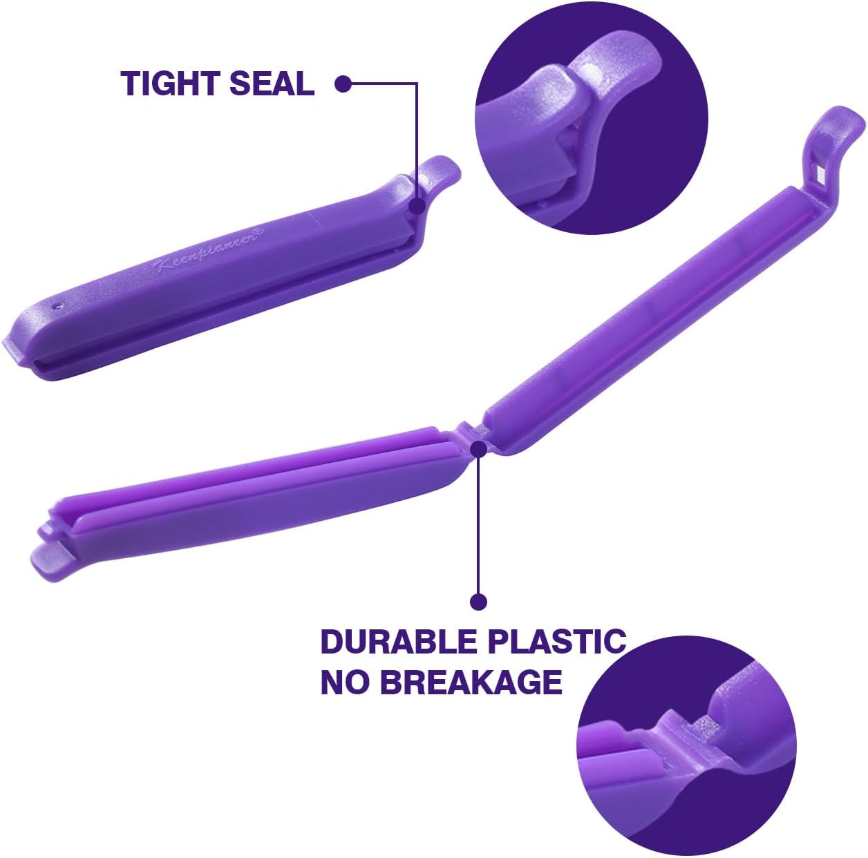 Keenpioneer Decorating Bag Sealing Clips, 32 Pack, Multipurpose for Food and Snack Storage, 3inch and 4inch Long