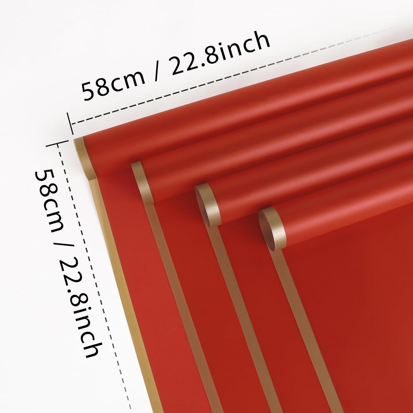 NESCCI 20 Sheet Flower Wrapping Paper - Waterproof Floral Bouquet Wrapping Paper, Florist Supplies Packaging Paper for Wedding Birthday Gift DIY (Big red)