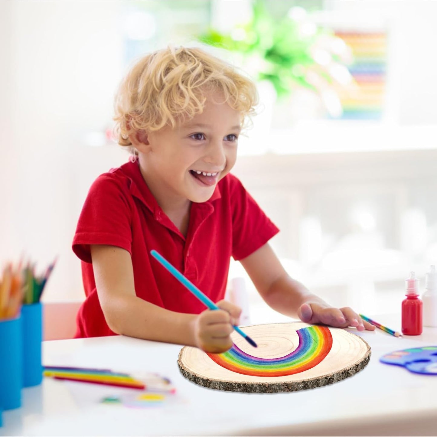 ZOCONE 10 Pcs Large Wood Slices 11-13 Inches Unfinished Rounds, Natural Paulownia Wooden Slices for Centerpieces, Round Wooden Discs Decoration for Rustic Wedding, Wood Centerpieces for Tables