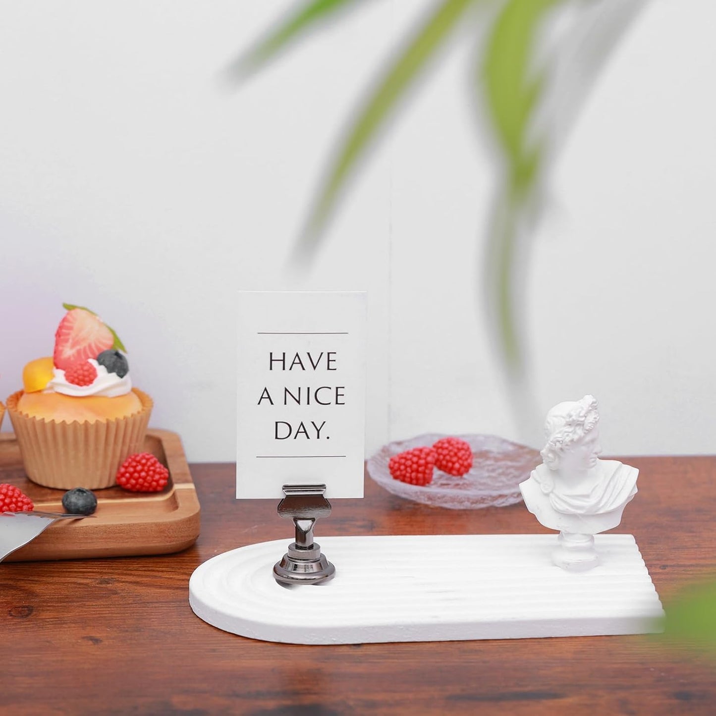 Urban Deco 16PK Table Number Holders Place Card Holders 1.7 Inch Table Card Holders Steel Card Holders for Photos, Food Signs, Memo Notes, Weddings, Restaurants, Birthdays(Nickel Black)