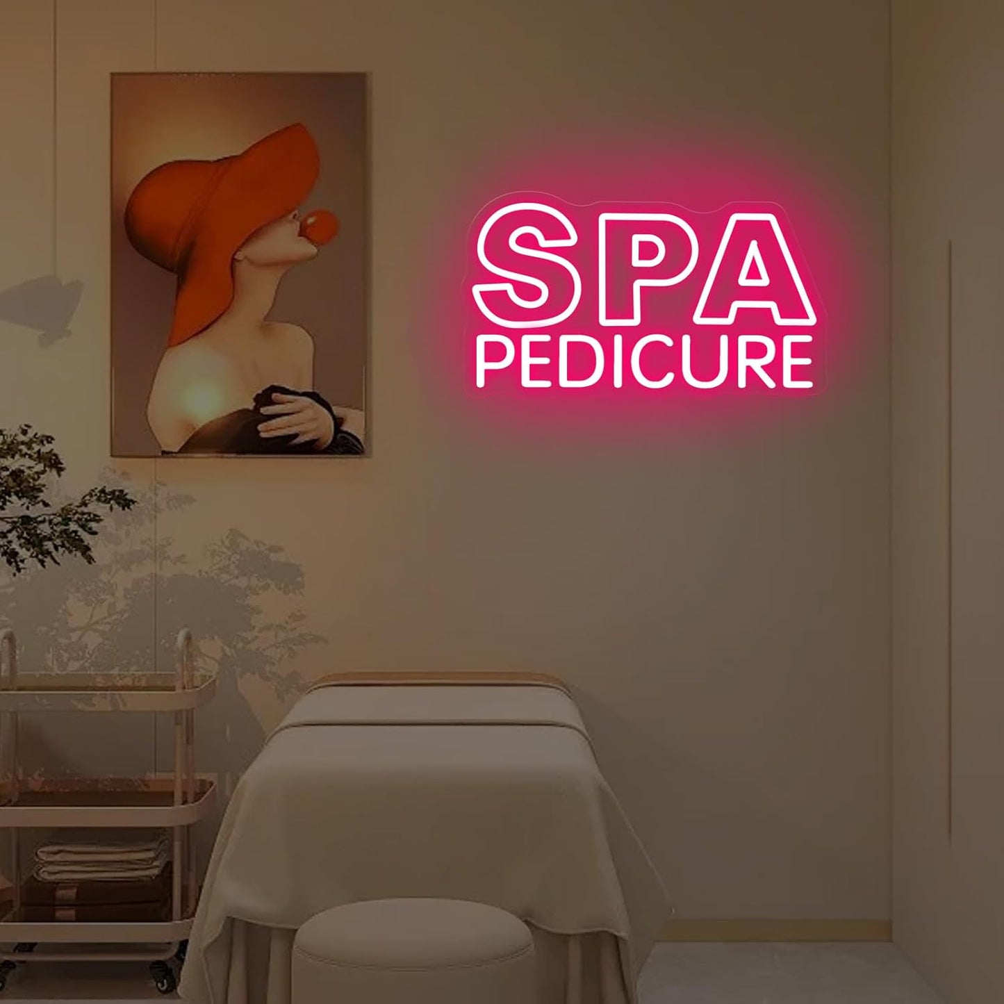 SPA Pedicure Neon Sign for Nail Salons, LED Spa Shop Cutcom Sign Lights Business Wall Decor for Beauty Salon Studio Room ART Decorations, 15.7"x7.3"
