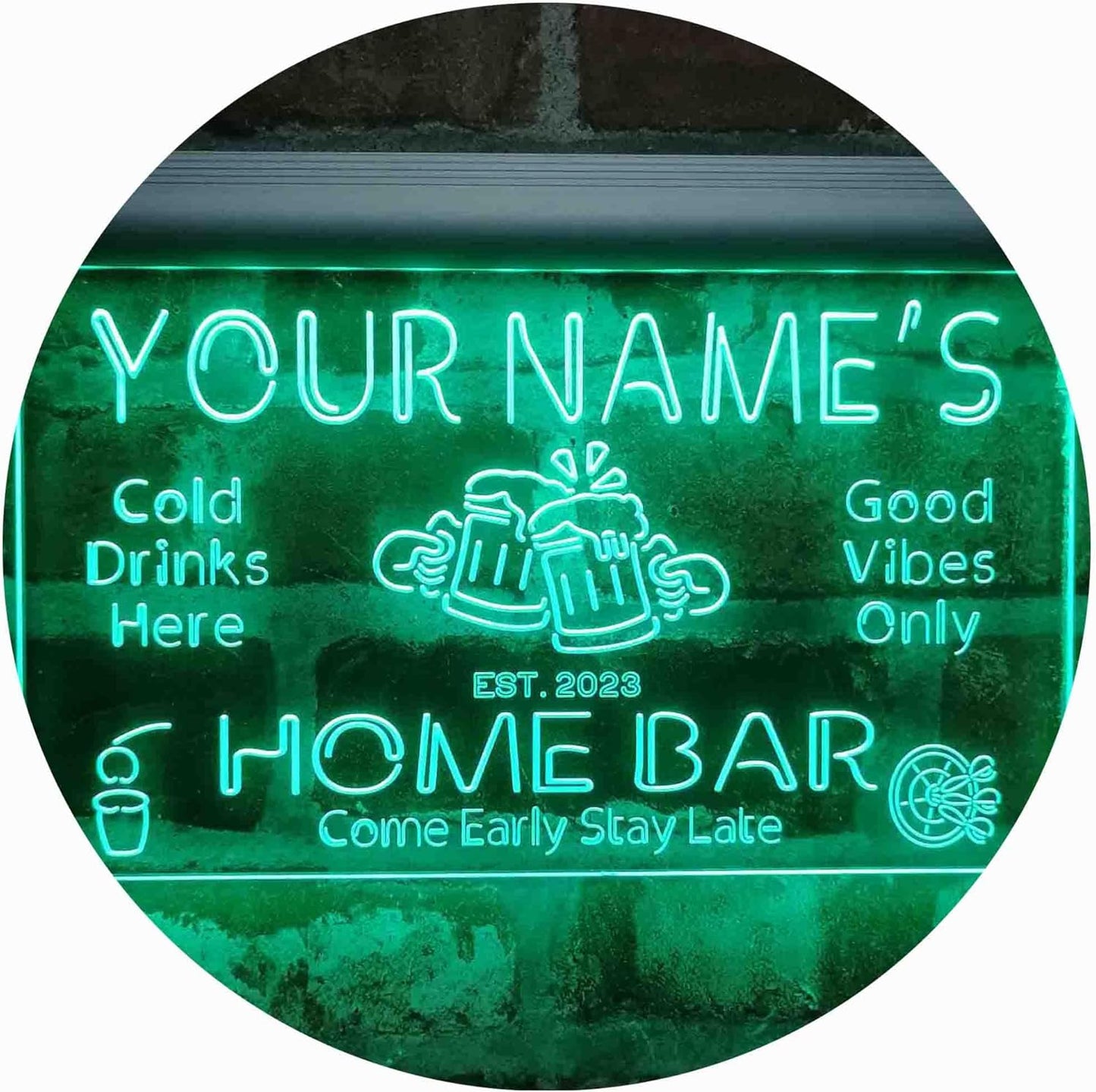 ADVPRO Personalized Your Name Custom Home Bar Beer Established Year Single Color LED Neon Sign 16 x 12 Inches st4s43-p11-tm-g