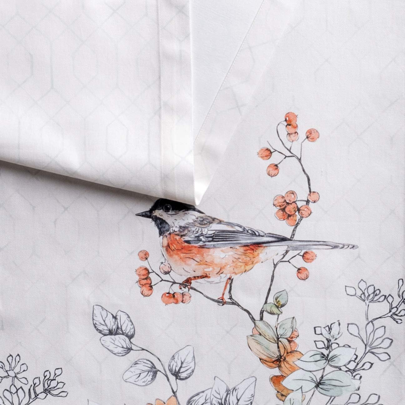 Maison d' Hermine Table Runner 100% Cotton Single Layer Table Runners 60 inches Long for Thanksgiving Christmas Decorations Home Kitchen Dining Party Wedding (Whitish Shabby Chique, 14.5" x 60")