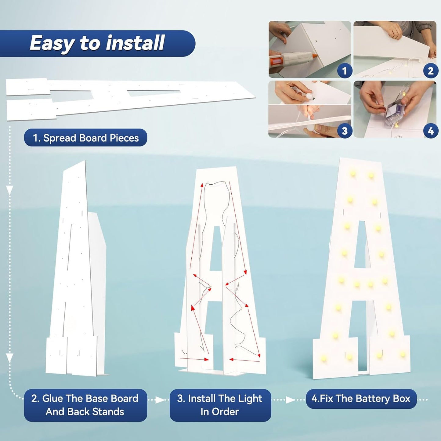 4FT Marquee Light Up Letters - Large Marquee Letters 4 Feet Tall for Birthday Party Decorations, Big Letter for Wedding Event Marry Me Baby Shower Bridal Shower, Letter Y