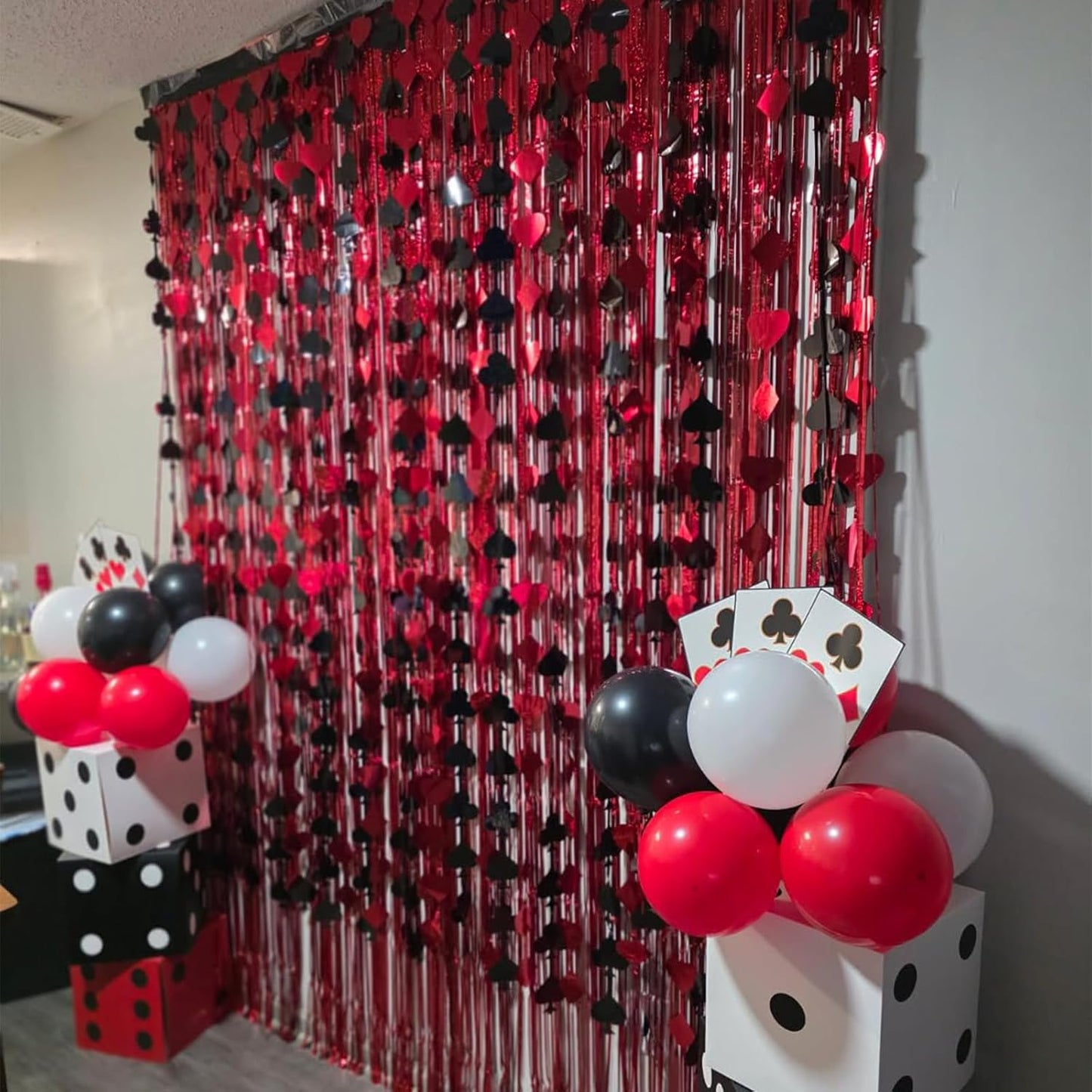 Foil Fringe Curtains Red Streamers Party Decorations - Melsan 3 Pack 3.2 x 8.2 ft red Fringe Backdrop Party Photo Backdrop for Back to School Birthday Party Baby Shower or Graduation Decorations