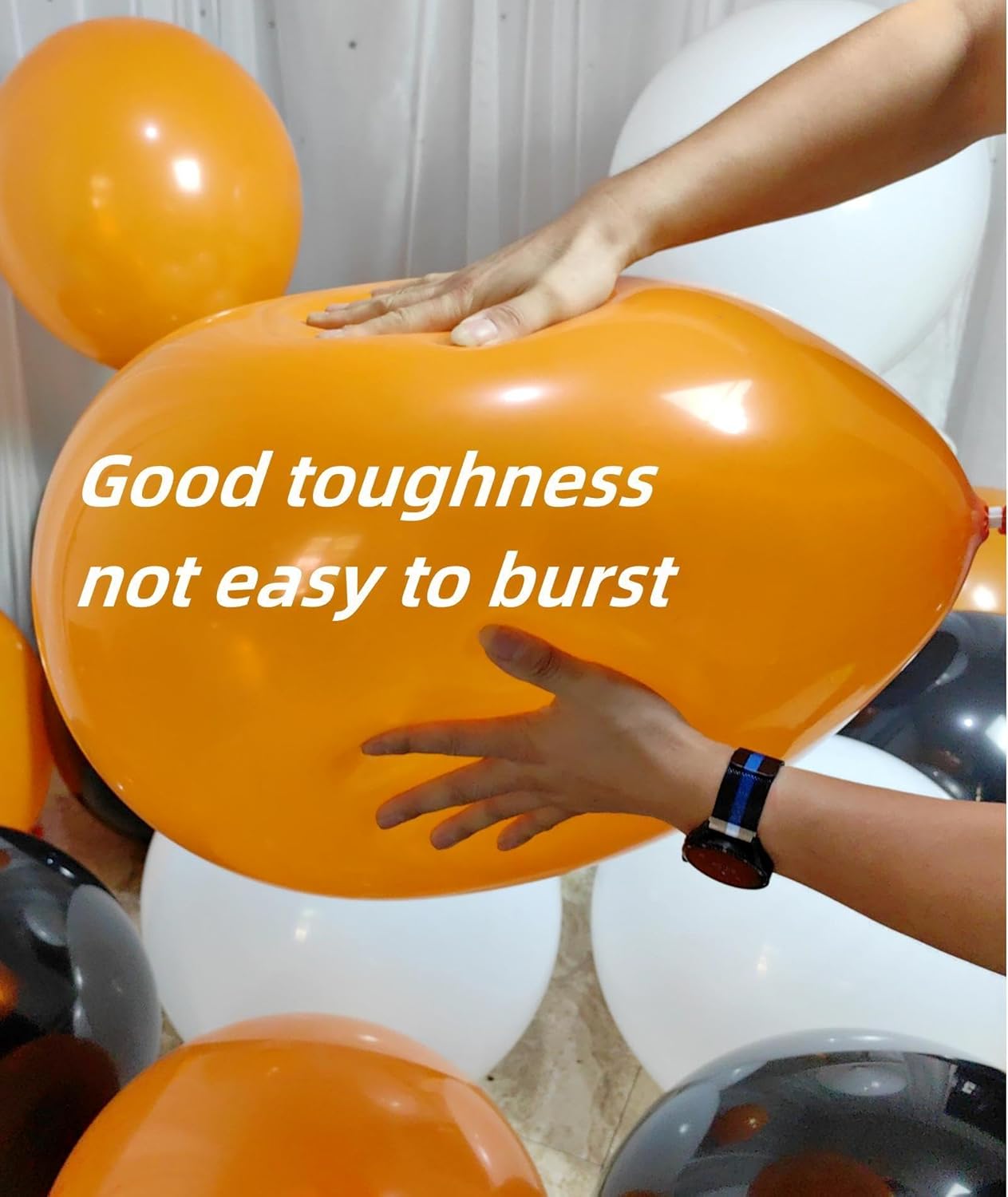 90 Pack Black White Orange Balloons 100 of each of the 3 colors 18 inch Black White Orange Latex Party Balloon Bulk for Various Party Events Decorations