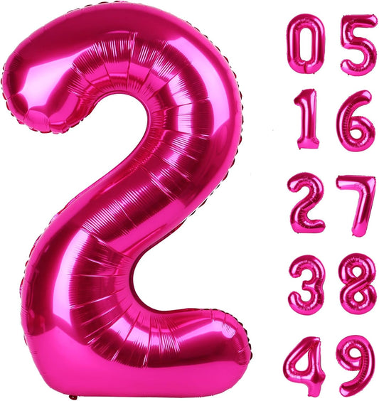Hot pink number balloon 2026