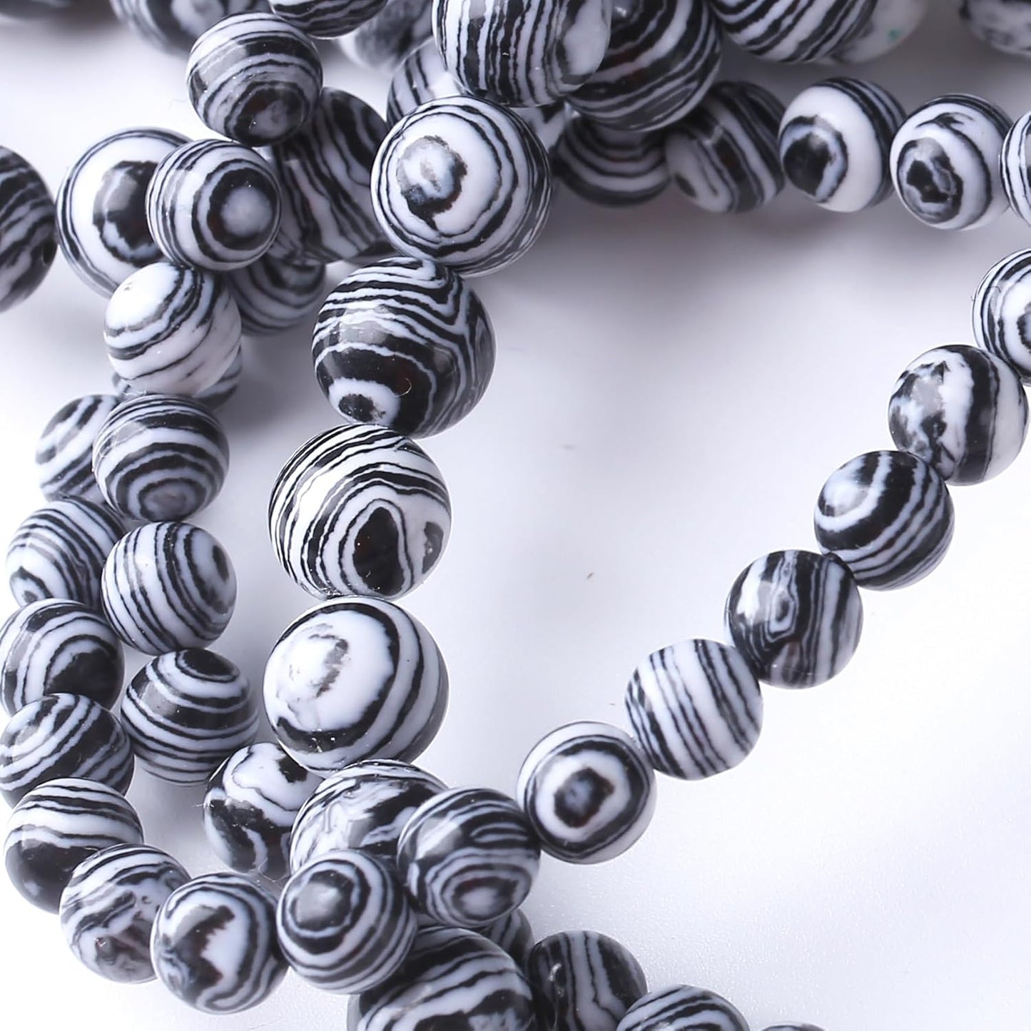 Black Peacock Turquoise Stone Beads Gemstone Round Crystal Energy Jade Beads Stone Beads for Jewelry Making DIY Bracelet Necklace Jewelry Making 1 Strand 15.5inch 4MM