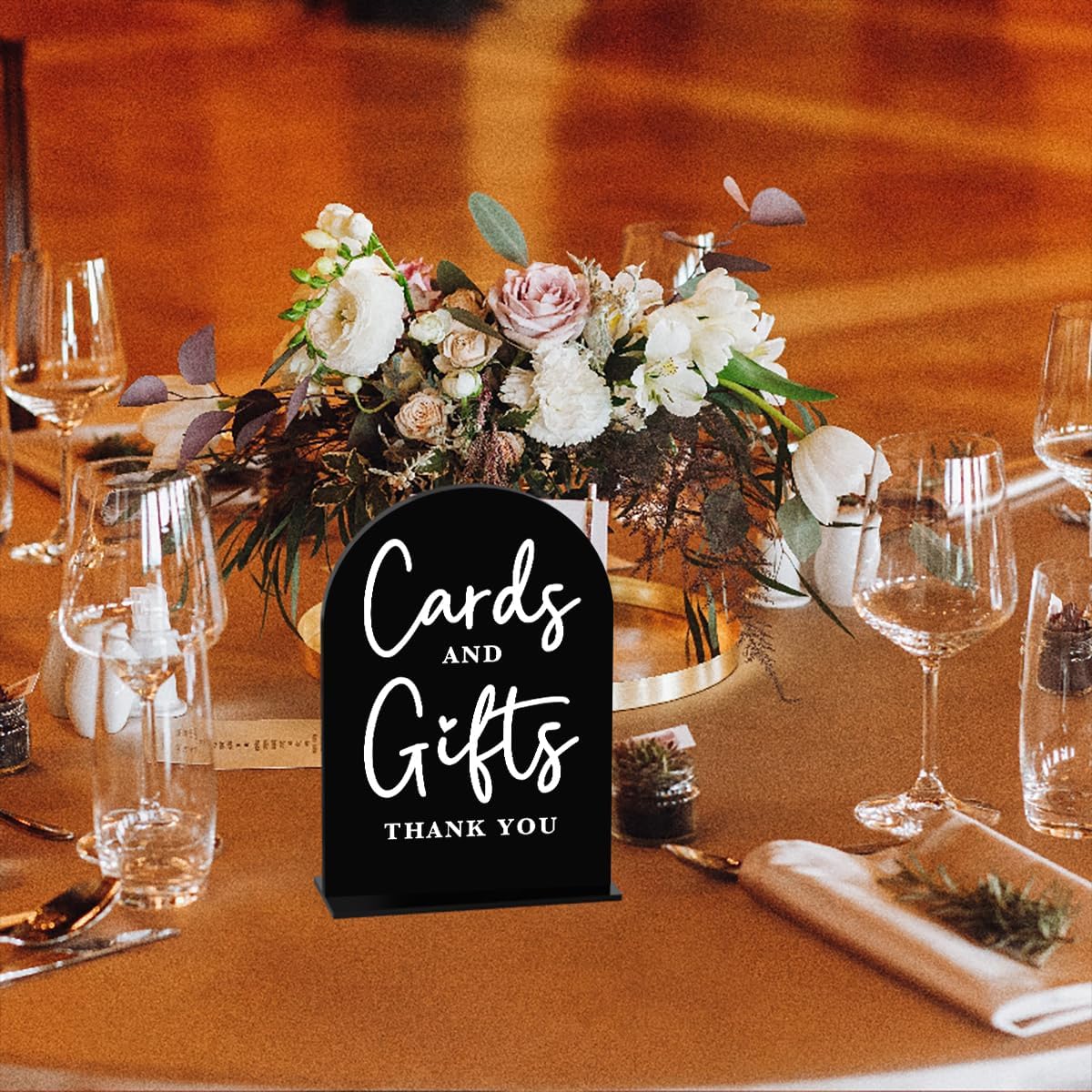 Acrylic Wedding Sign Cards and Gifts Sign for Wedding Wedding Signs for Ceremony Modern Calligraphy Arch Acrylic Table Top Sign for Wedding Reception and Event Party Table(black）