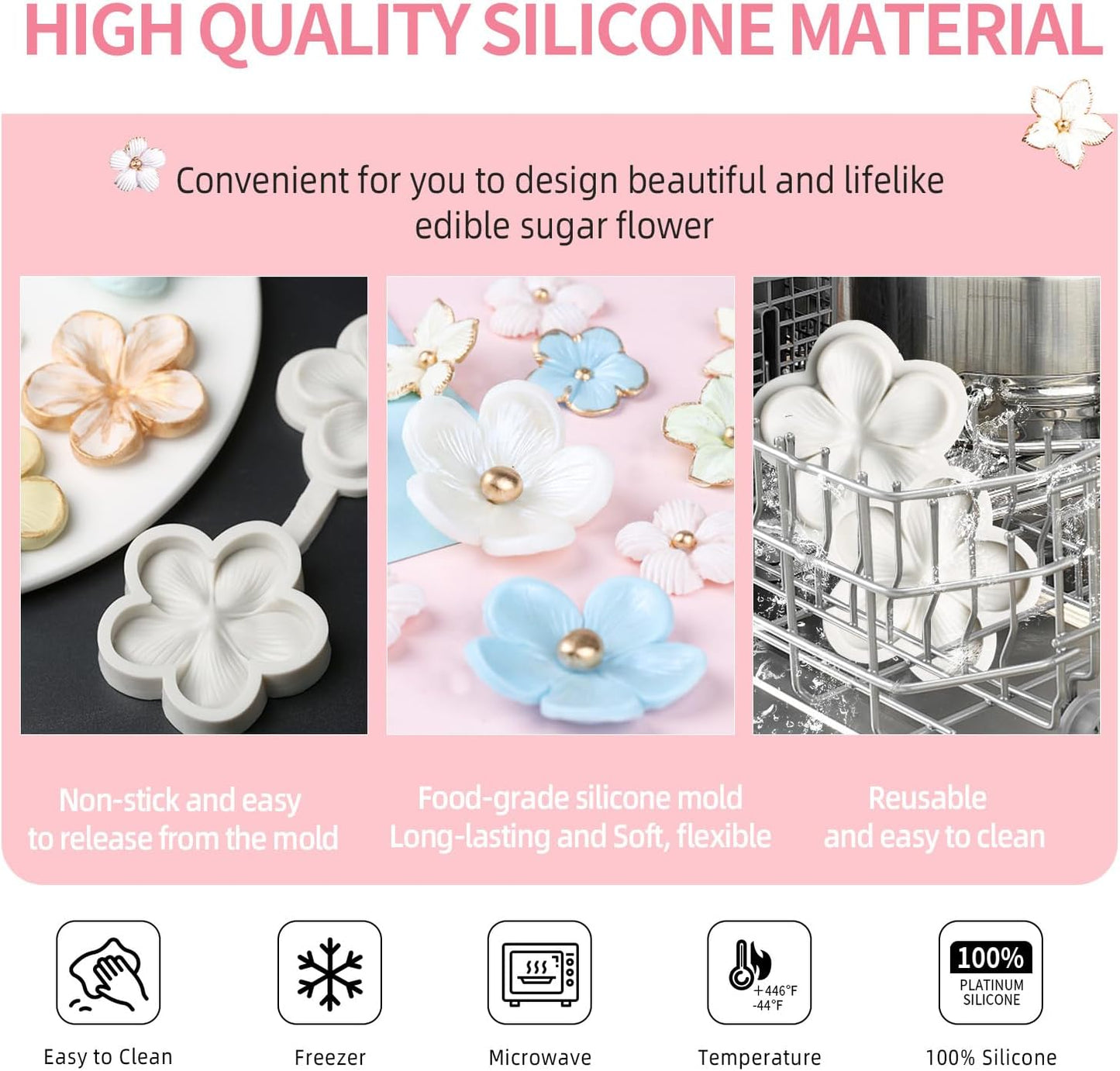 SK Flower Blossom Veiner Fondant Cake Chocolate Sugarcraft Mould Mold Tool 1Pcs (Style 1)