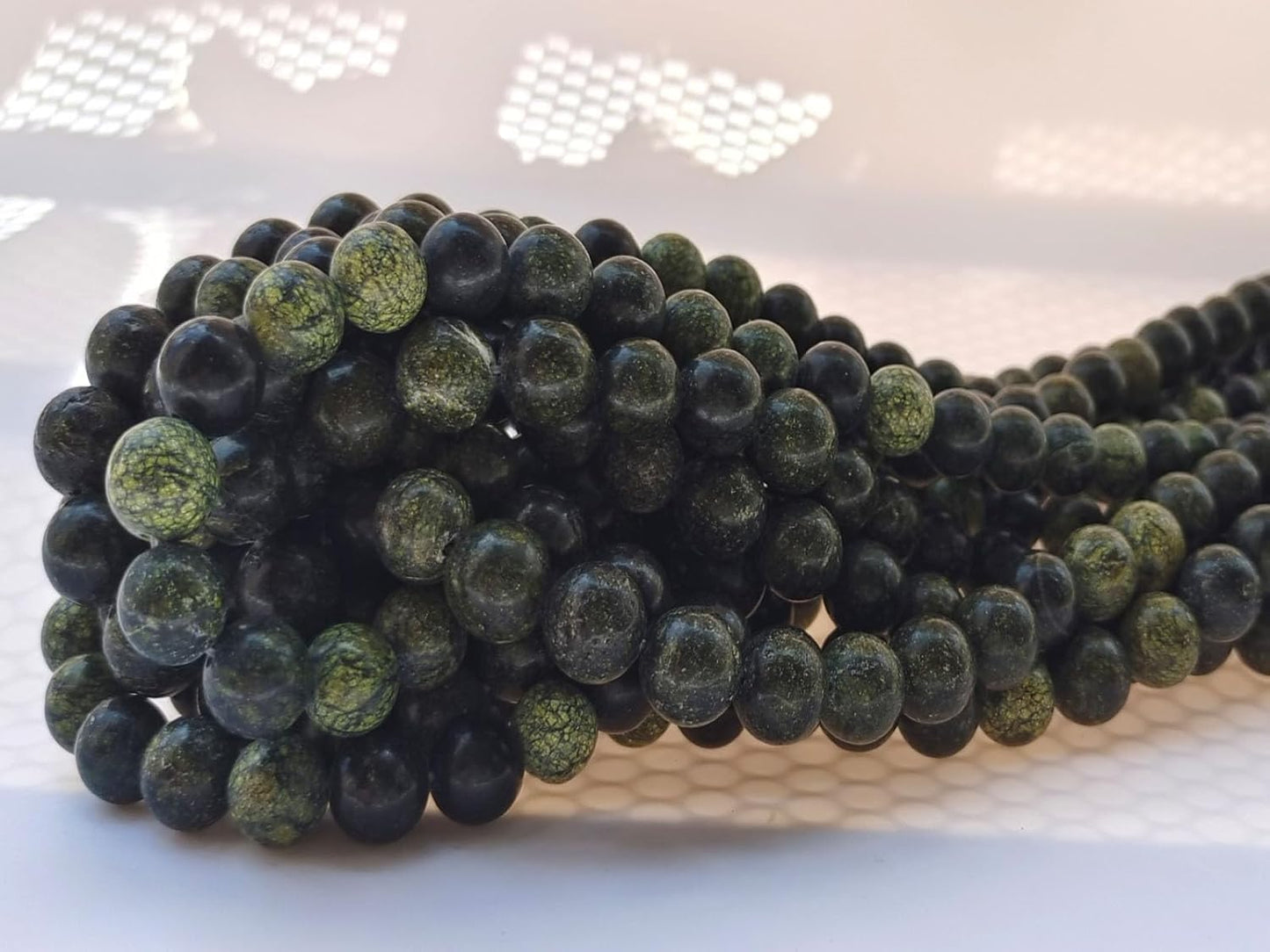 Stone Beads 6mm 140pcs Curbstone Jasper Beads Round Loose Gemstones Beads for Bracelet Necklace Jewelry Making (6mm, 60608 Curbstone Jasper)