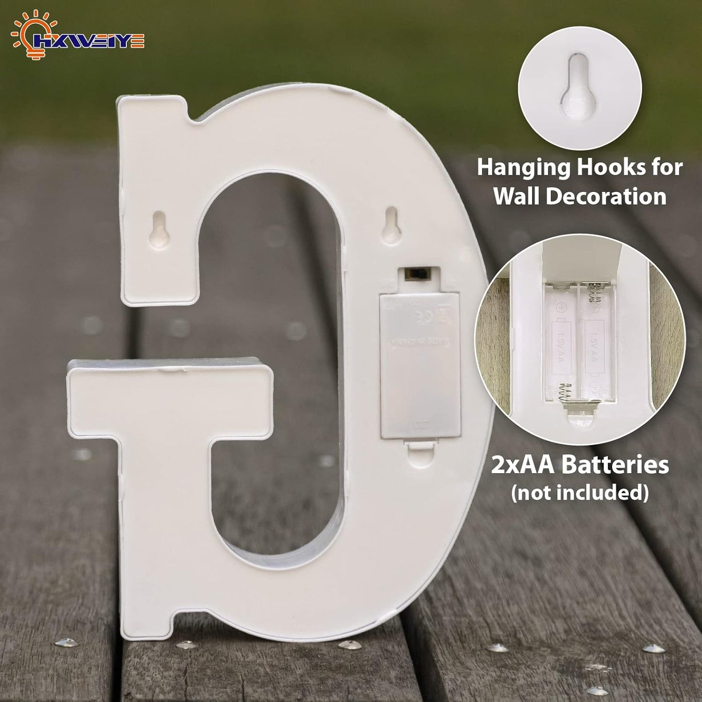 HXWEIYE Light Up Letters LED Marquee Sign 26 Alphabet and 10 Number Big Lights for Party Birthday Bar Battery Powered Christmas Decor (Warm White)