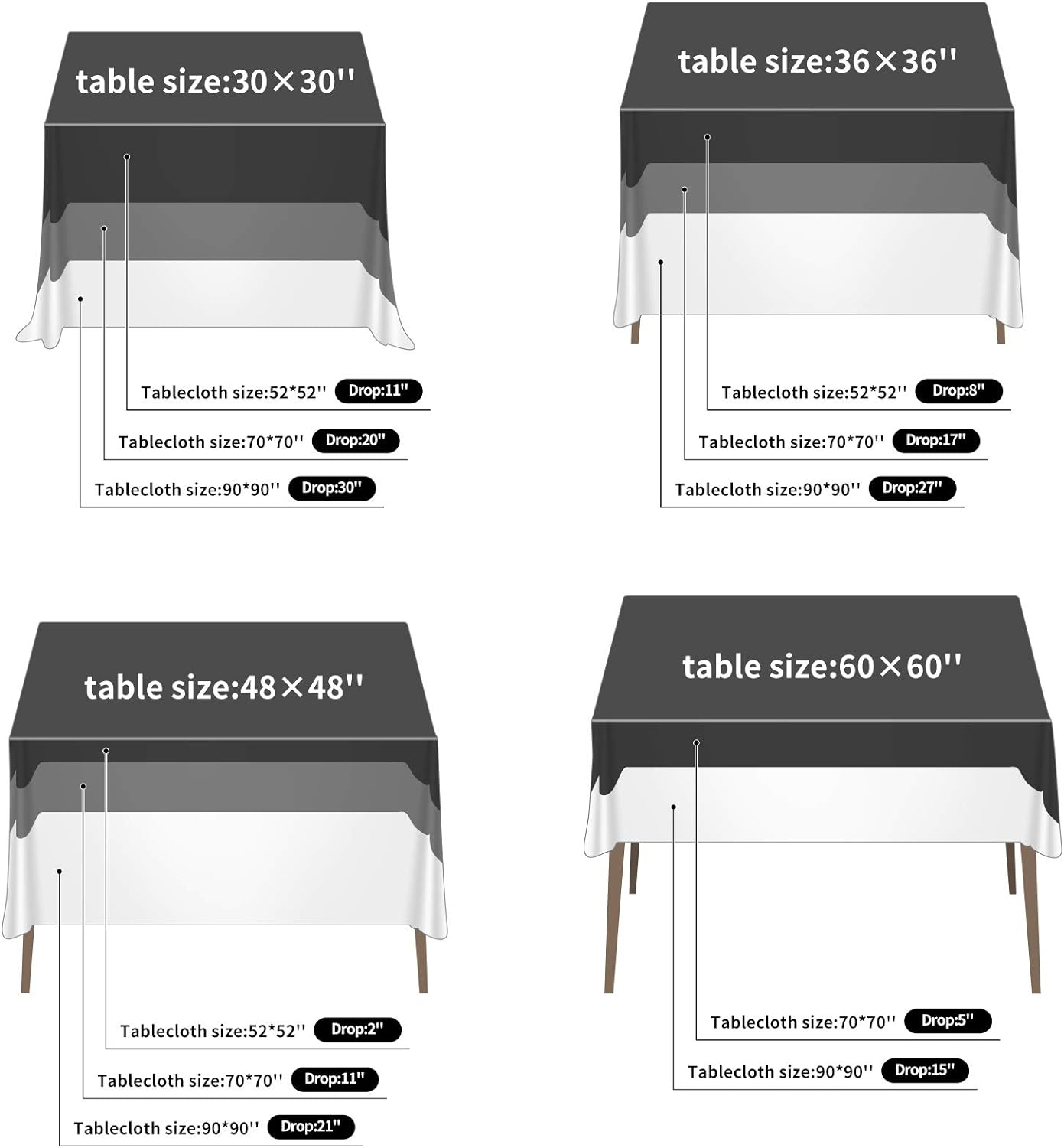 Cupuamon Square Tablecloth 70x70 inch Washable Polyester Fabric Table Cloth for Wedding Party Dining Banquet Decoration（70x70,Caribbean Blue）