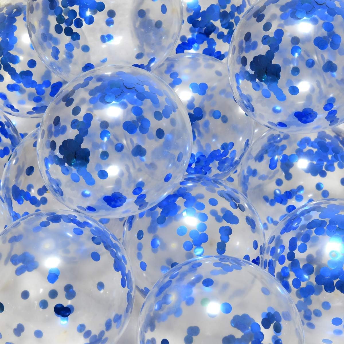 Blue Balloons - 50 Pcs 12inch Latex Party Pack - Confetti, Birthday, Wedding, Baby Shower, Christmas