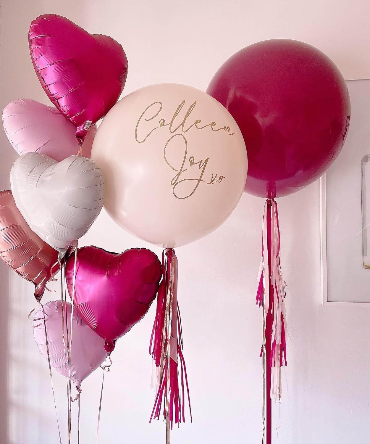 Red Heart Shaped balloons Pack of 12,18 Inch White Love Valentine Balloons Pink Heart Romantic Balloons For Valentines Day Propose Marriage Wedding Bridal Shower Engagement Party Decorations