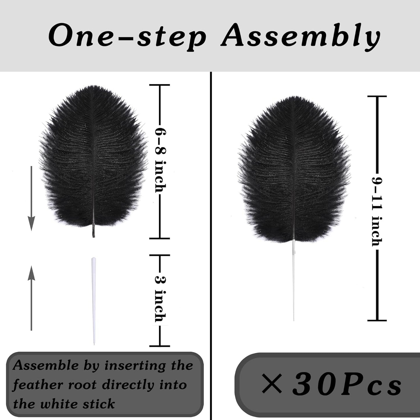 SOGUGOM Green Craft Ostrich Feathers - 30PCS 6-8 inch Bulk Ostrich Feathers Kit for Centerpieces, Kindergarten Crafts, Hats and Mardi Gras(Dark Green)