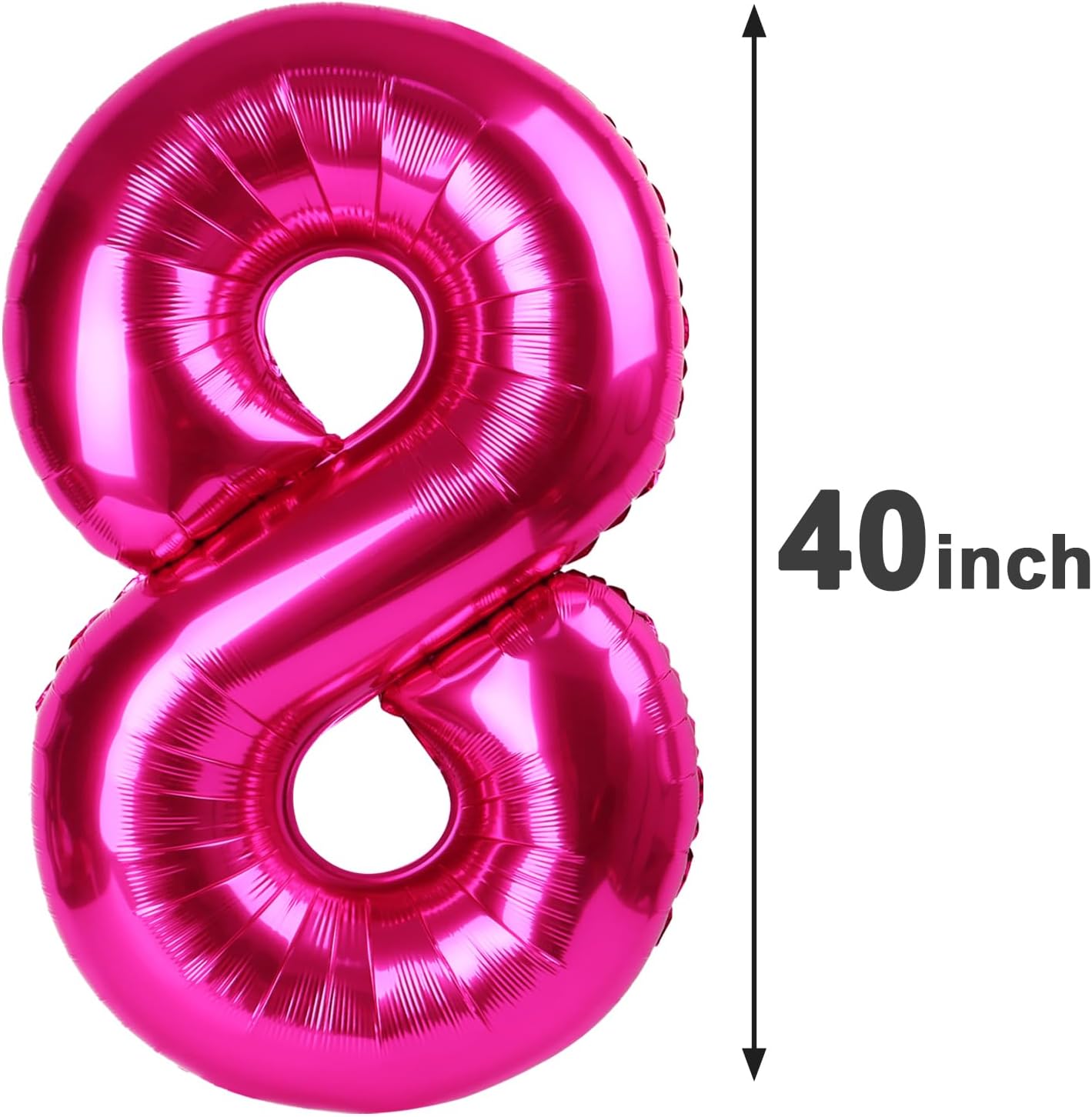 Hot Pink Foil Number 18 Balloon 40 Inch, Helium Mylar Eight Number 18 Birthday Balloons, 18th Hot Pink Women Men Wedding Anniversary, Graduations Party Supplies