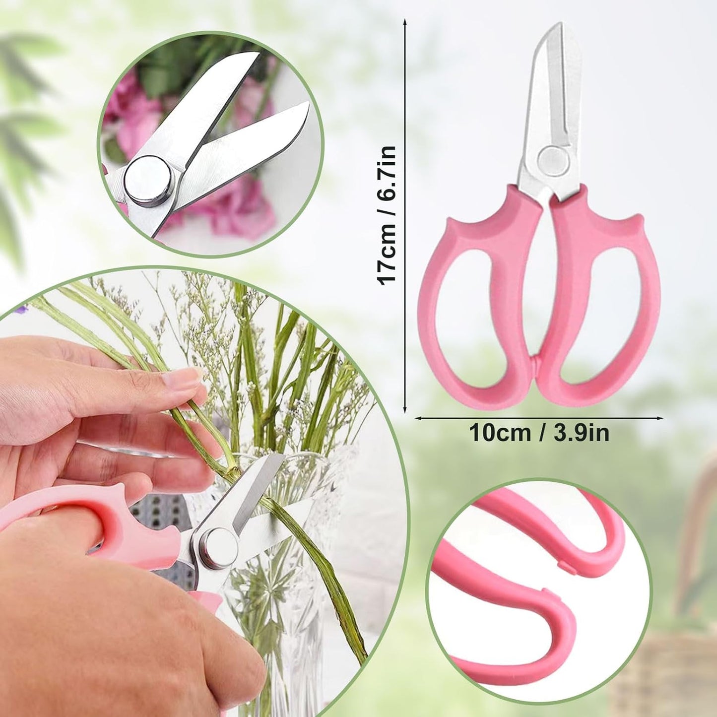 50 pc Kraft Paper Flower Bags with Handles Cones & Brown Bouquets - Shears, Thorn Remover, Floral Tape & Lace Ribbon (13.78Inches)