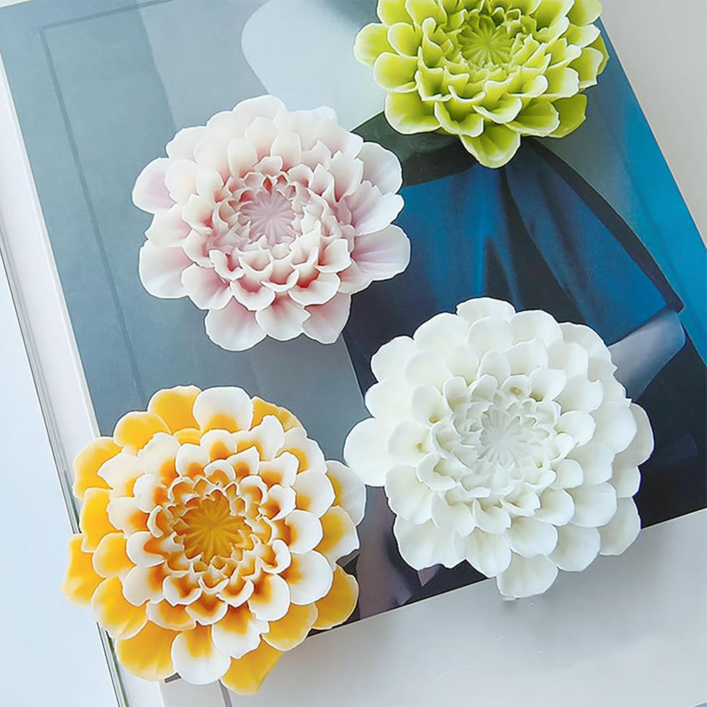 Silicone Dahlia Flower Mold - Silicone Resin Casting Molds for Candle & Resin & Soap Craft Supplies