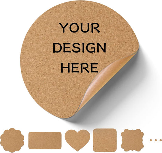 Custom Stickers for Business Logo,Personalised Logo Stickers for Small Business,Any Shape and Size Waterproof Label.Perfect for Branding, Packaging Stickers, Glossy Stickers. (Kraft Paper)