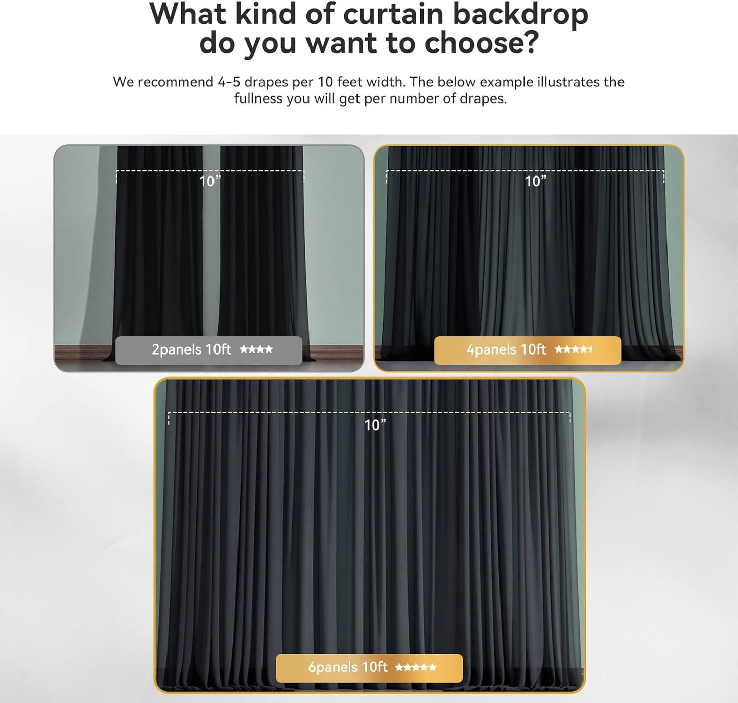 Ledido 10×8ft Tulle Backdrop Curtains with Lights String - 300LED Fairy Lights Sheer Curtain Backdrop for Weddings Baby Shower and Birthday Party Decorations(2 Panels 5×8ft)