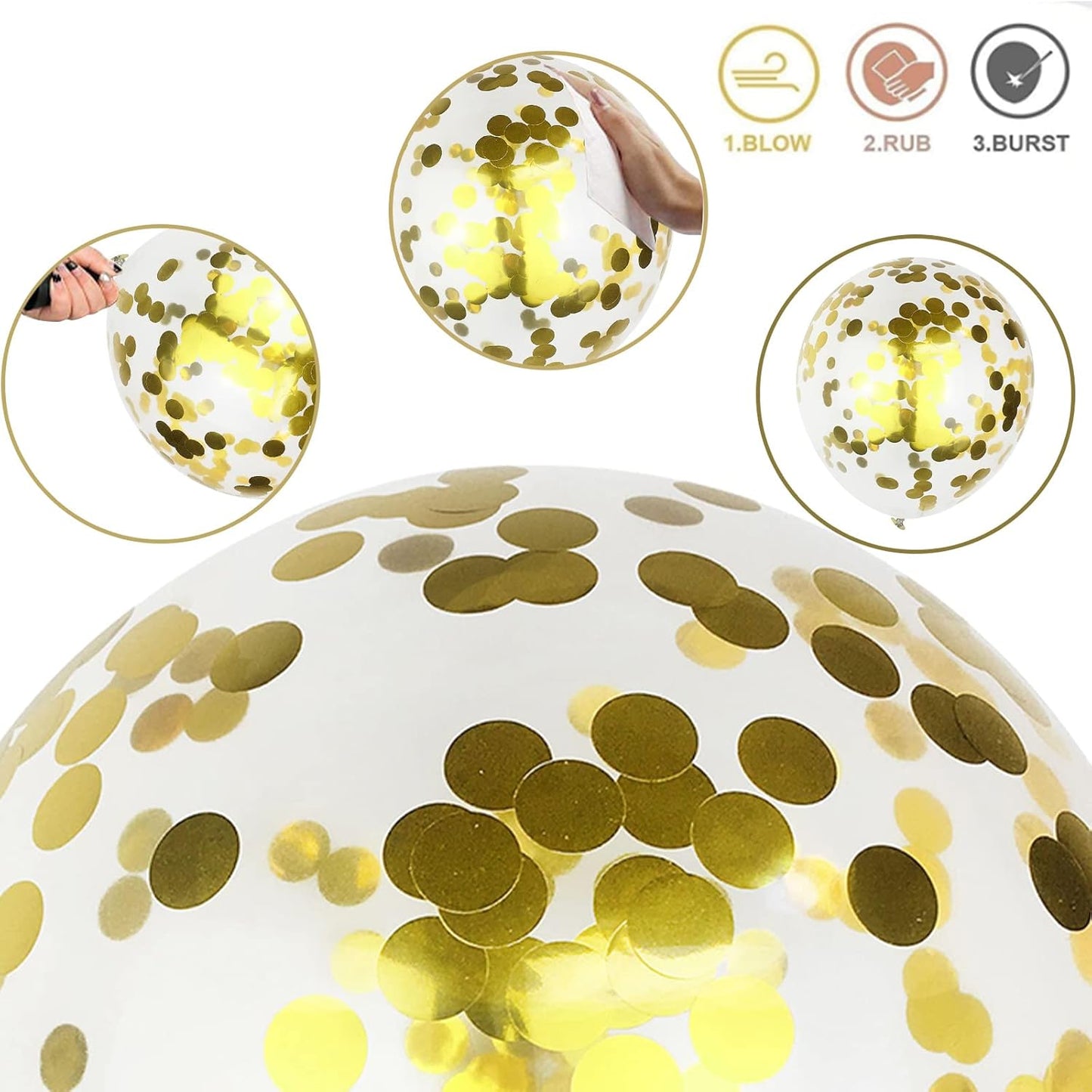 60 Pieces Balloons Red and Gold, 12 Inch Ruby Red Metallic Chrome Gold Pearl Gold Confetti Latex Balloons, Retro Red Gold Party Balloons for Wedding Graduation Birthday Bridal Baby Shower Decoration