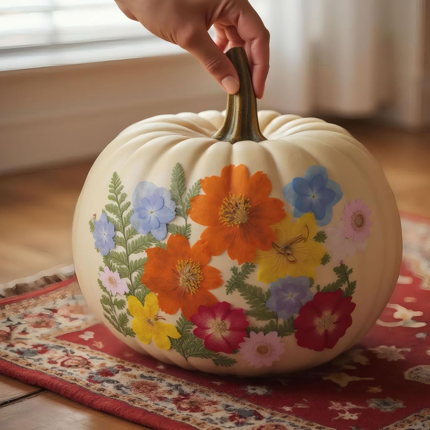 13Types 48Pcs Real Dried Pressed Flowers Leaf Plant Herbarium for Crafts Resin Jewelry Making, Baby in Bloom Baby Shower Floral Cake Decorations - Wildflowers